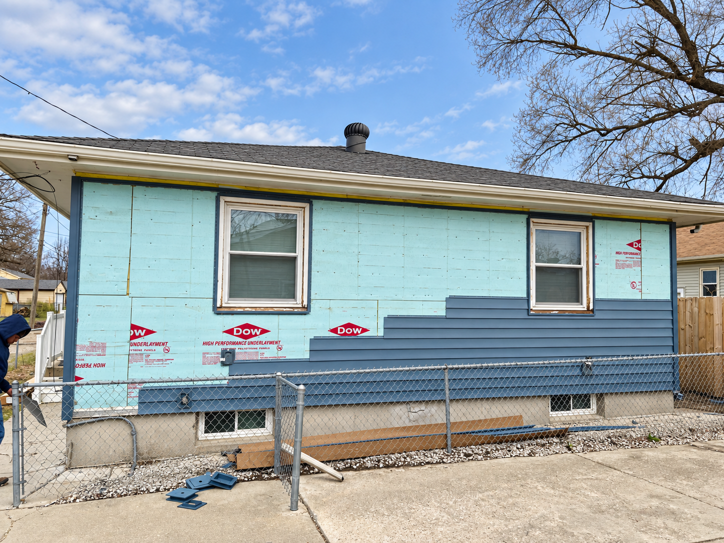 Siding replacement mid-install over new underlayment
