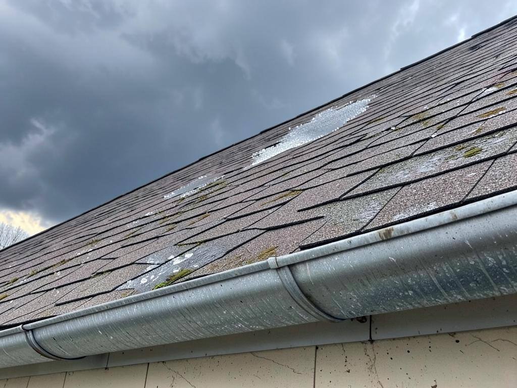 Storm clouds over a residential neighborhood